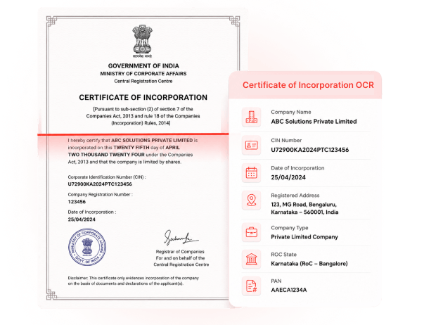 OCR Certificate of Incorporation